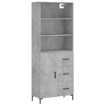 vidaXL Ντουλάπι Γκρι Σκυροδέματος 69,5x34x180cm Επεξεργασμένο Ξύλο 1 τεμ.
