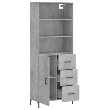 vidaXL Ντουλάπι Γκρι Σκυροδέματος 69,5x34x180cm Επεξεργασμένο Ξύλο 1 τεμ.