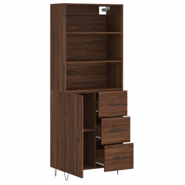 vidaXL Ντουλάπι Καφέ Δρυς 69,5x34x180cm από Επεξεργασμένο Ξύλο 1 τεμ.