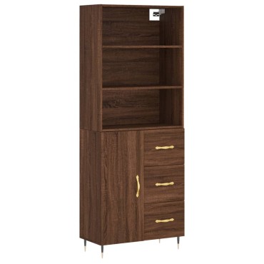 vidaXL Ντουλάπι Καφέ Δρυς 69,5x34x180cm από Επεξεργασμένο Ξύλο 1 τεμ.