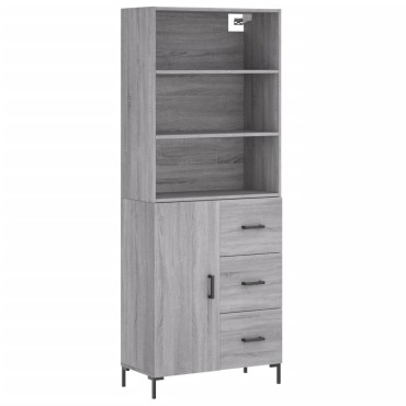 vidaXL Ντουλάπι Γκρι Sonoma 69,5x34x180cm Επεξεργασμένο Ξύλο 1 τεμ.