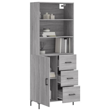 vidaXL Ντουλάπι Γκρι Sonoma 69,5x34x180cm Επεξεργασμένο Ξύλο 1 τεμ.