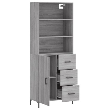 vidaXL Ντουλάπι Γκρι Sonoma 69,5x34x180cm Επεξεργασμένο Ξύλο 1 τεμ.