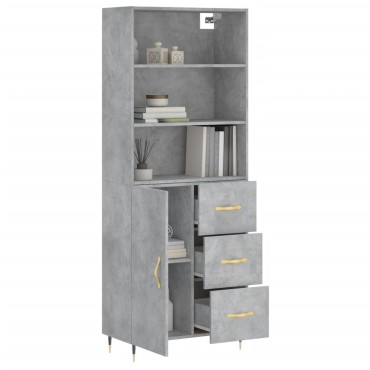 vidaXL Ντουλάπι Γκρι Σκυροδέματος 69,5x34x180cm Επεξεργασμένο Ξύλο 1 τεμ.