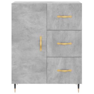 vidaXL Ντουλάπι Γκρι Σκυροδέματος 69,5x34x180cm Επεξεργασμένο Ξύλο 1 τεμ.