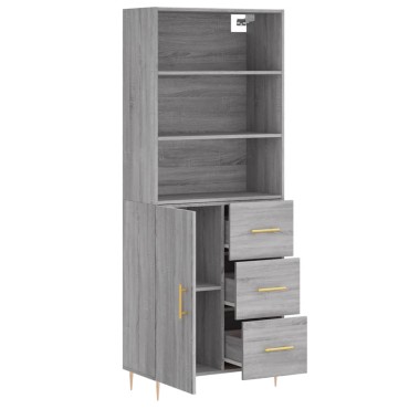 vidaXL Ντουλάπι Γκρι Sonoma 69,5x34x180cm Επεξεργασμένο Ξύλο 1 τεμ.