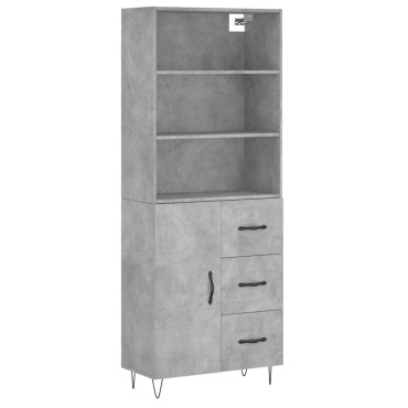 vidaXL Ντουλάπι Γκρι Σκυροδέματος 69,5x34x180cm Επεξεργασμένο Ξύλο 1 τεμ.