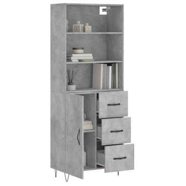 vidaXL Ντουλάπι Γκρι Σκυροδέματος 69,5x34x180cm Επεξεργασμένο Ξύλο 1 τεμ.