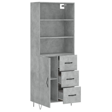 vidaXL Ντουλάπι Γκρι Σκυροδέματος 69,5x34x180cm Επεξεργασμένο Ξύλο 1 τεμ.