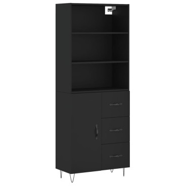 vidaXL Ντουλάπι Μαύρο 69,5x34x180cm από Επεξεργασμένο Ξύλο 1 τεμ.
