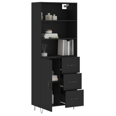 vidaXL Ντουλάπι Μαύρο 69,5x34x180cm από Επεξεργασμένο Ξύλο 1 τεμ.
