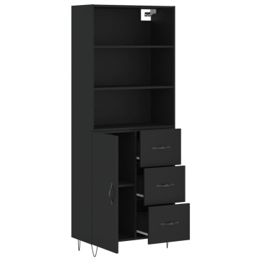 vidaXL Ντουλάπι Μαύρο 69,5x34x180cm από Επεξεργασμένο Ξύλο 1 τεμ.