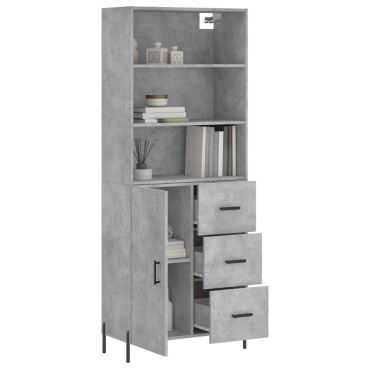 vidaXL Ντουλάπι Γκρι Σκυροδέματος 69,5x34x180cm Επεξεργασμένο Ξύλο 1 τεμ.