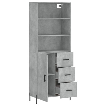 vidaXL Ντουλάπι Γκρι Σκυροδέματος 69,5x34x180cm Επεξεργασμένο Ξύλο 1 τεμ.
