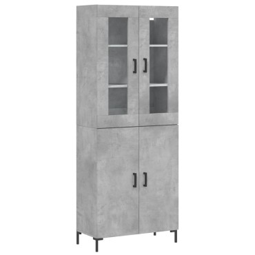 vidaXL Ντουλάπι Γκρι Σκυροδέματος 69,5x34x180cm Επεξεργασμένο Ξύλο 1 τεμ.