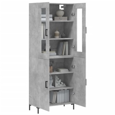 vidaXL Ντουλάπι Γκρι Σκυροδέματος 69,5x34x180cm Επεξεργασμένο Ξύλο 1 τεμ.
