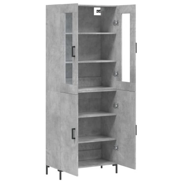 vidaXL Ντουλάπι Γκρι Σκυροδέματος 69,5x34x180cm Επεξεργασμένο Ξύλο 1 τεμ.