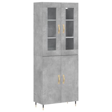 vidaXL Ντουλάπι Γκρι Σκυροδέματος 69,5x34x180cm Επεξεργασμένο Ξύλο 1 τεμ.