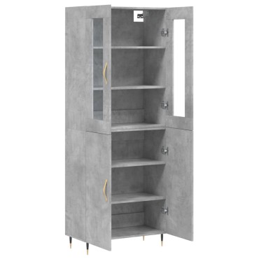 vidaXL Ντουλάπι Γκρι Σκυροδέματος 69,5x34x180cm Επεξεργασμένο Ξύλο 1 τεμ.