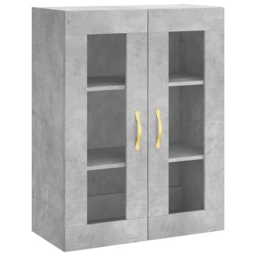 vidaXL Ντουλάπι Γκρι Σκυροδέματος 69,5x34x180cm Επεξεργασμένο Ξύλο 1 τεμ.