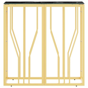 vidaXL Τραπέζι Κονσόλα Χρυσό 70x30x70cm Ανοξείδωτο Ατσάλι και Γυαλί 1 τεμ.