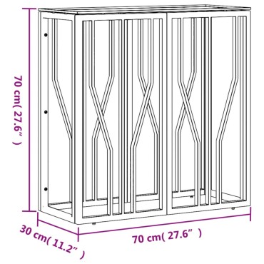 vidaXL Τραπέζι Κονσόλα Χρυσό 70x30x70cm Ανοξείδωτο Ατσάλι και Γυαλί 1 τεμ.