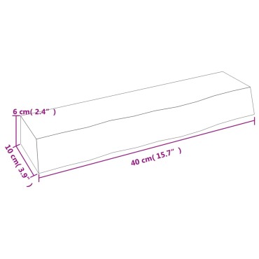 vidaXL Ράφι Τοίχου 40x10x6cm από Ακατέργαστο Μασίφ Ξύλο Δρυός 1 τεμ.