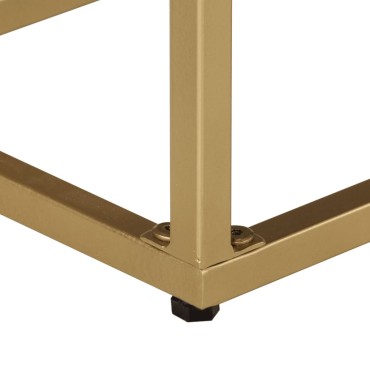 vidaXL Μπουφές Μαύρος και Χρυσός 110x30x75cm από Μασίφ Ξύλο Μάνγκο 1 τεμ.
