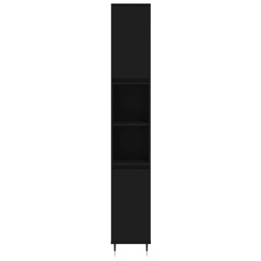 vidaXL Σετ Επίπλων Μπάνιου 3 τεμ. Μαύρο από Τεχν. Ξύλο 58x33x60cm