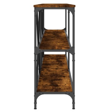 vidaXL Τραπέζι Κονσόλα Καπνιστή Δρυς 200x30x75cm Επεξ. Ξύλο/Σίδηρος 1 τεμ.