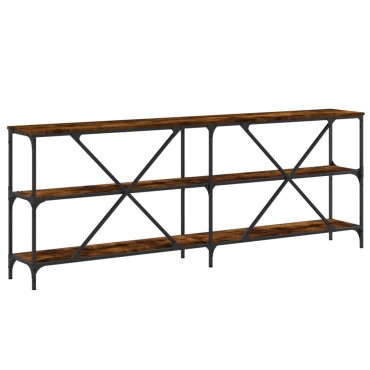 vidaXL Τραπέζι Κονσόλα Καπνιστή Δρυς 200x30x75cm Επεξ. Ξύλο/Σίδηρος 1 τεμ.