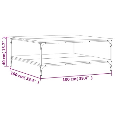 vidaXL Τραπεζάκι Σαλονιού Γκρι Sonoma 100x100x40cm Επεξεργασμένο Ξύλο 1 τεμ.