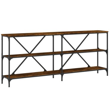 vidaXL Τραπέζι Κονσόλα Καπνιστή Δρυς 180x30x75cm Επεξ. Ξύλο/Σίδηρος 1 τεμ.