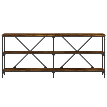 vidaXL Τραπέζι Κονσόλα Καπνιστή Δρυς 180x30x75cm Επεξ. Ξύλο/Σίδηρος 1 τεμ.