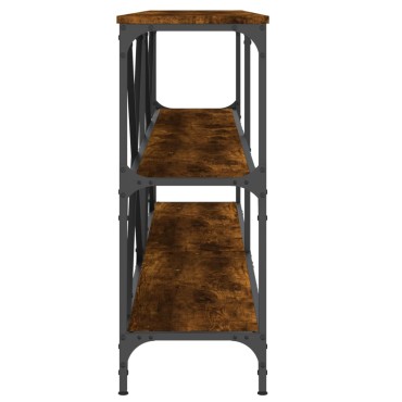 vidaXL Τραπέζι Κονσόλα Καπνιστή Δρυς 180x30x75cm Επεξ. Ξύλο/Σίδηρος 1 τεμ.
