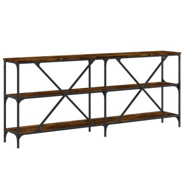 vidaXL Τραπέζι Κονσόλα Καπνιστή Δρυς 180x30x75cm Επεξ. Ξύλο/Σίδηρος 1 τεμ.