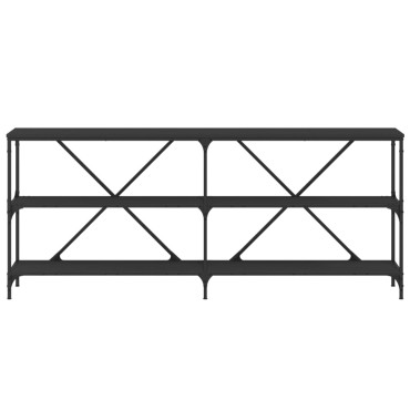 vidaXL Τραπέζι Κονσόλα Μαύρο 180x30x75cm Επεξεργ. Ξύλο/Σίδηρος 1 τεμ.