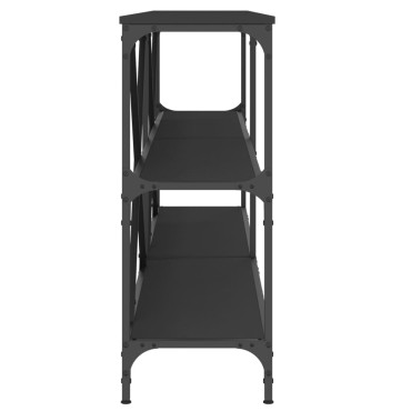 vidaXL Τραπέζι Κονσόλα Μαύρο 180x30x75cm Επεξεργ. Ξύλο/Σίδηρος 1 τεμ.