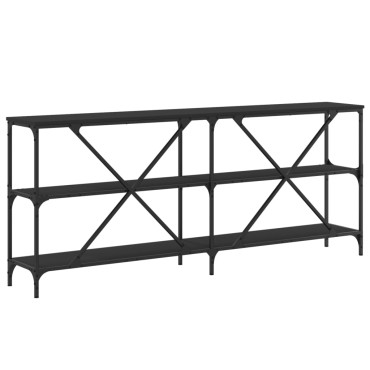 vidaXL Τραπέζι Κονσόλα Μαύρο 180x30x75cm Επεξεργ. Ξύλο/Σίδηρος 1 τεμ.