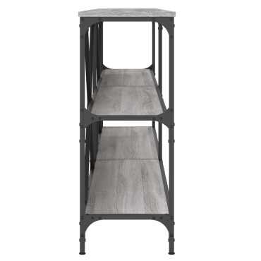vidaXL Τραπέζι Κονσόλα Γκρι Sonoma 200x30x75cm Επεξ. Ξύλο + Σίδηρος 1 τεμ.