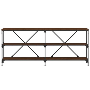 vidaXL Τραπέζι Κονσόλα Καφέ Δρυς 180x30x75cm Επεξ. Ξύλο/Σίδηρος 1 τεμ.