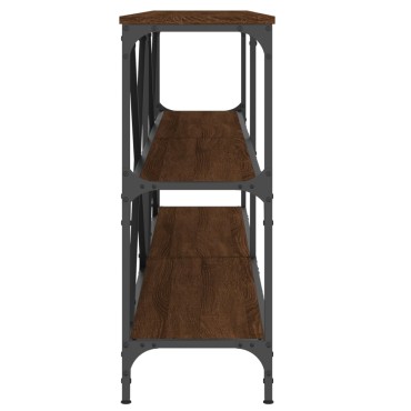 vidaXL Τραπέζι Κονσόλα Καφέ Δρυς 180x30x75cm Επεξ. Ξύλο/Σίδηρος 1 τεμ.