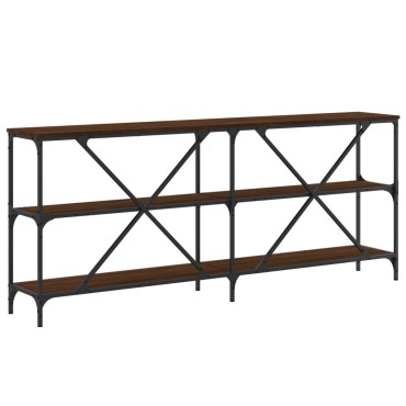 vidaXL Τραπέζι Κονσόλα Καφέ Δρυς 180x30x75cm Επεξ. Ξύλο/Σίδηρος 1 τεμ.