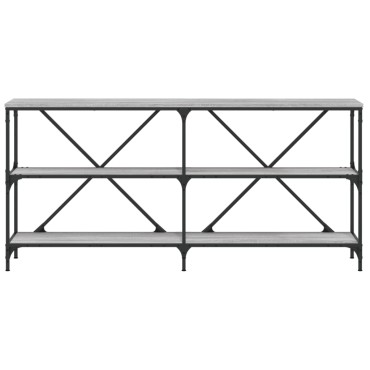 vidaXL Τραπέζι Κονσόλα Γκρι Sonoma 160x30x75cm Επεξ. Ξύλο/Σίδηρος 1 τεμ.
