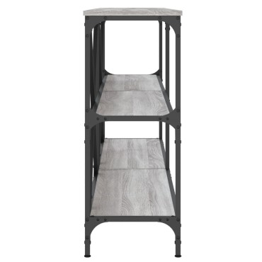 vidaXL Τραπέζι Κονσόλα Γκρι Sonoma 160x30x75cm Επεξ. Ξύλο/Σίδηρος 1 τεμ.