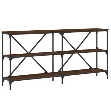 vidaXL Τραπέζι Κονσόλα Καφέ Δρυς 160x30x75cm Επεξ. Ξύλο/Σίδηρος 1 τεμ.