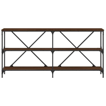 vidaXL Τραπέζι Κονσόλα Καφέ Δρυς 160x30x75cm Επεξ. Ξύλο/Σίδηρος 1 τεμ.