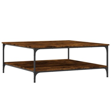 vidaXL Τραπεζάκι Σαλονιού Καπνιστή Δρυς 100x100x40cm Επεξεργασμ. Ξύλο 1 τεμ.