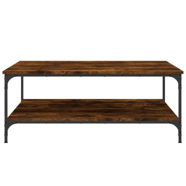 vidaXL Τραπεζάκι Σαλονιού Καπνιστή Δρυς 100x100x40cm Επεξεργασμ. Ξύλο 1 τεμ.