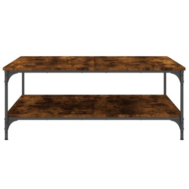 vidaXL Τραπεζάκι Σαλονιού Καπνιστή Δρυς 100x100x40cm Επεξεργασμ. Ξύλο 1 τεμ.